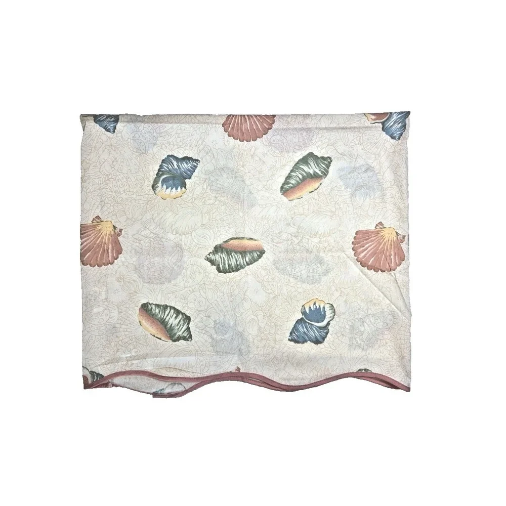 2 Vtg 1980s Pillowcases Coastal Beach Cottage Pastel Sea Shells Queen JCPenney